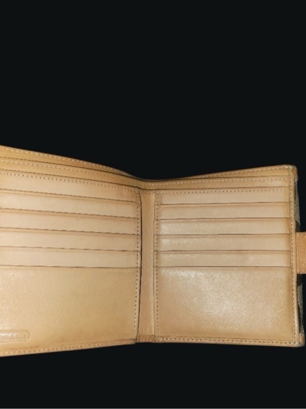 Coach vintage Brown & Tan Signature Fold Wallet - Picture 3 of 9